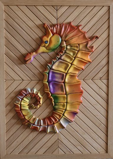 Tableau en bois Hippocampe